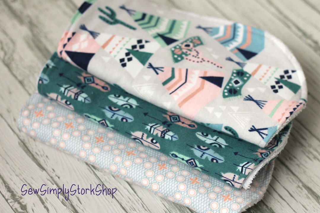 Boho Burp Cloths Boho Baby Gift Peach Baby Shower Etsy