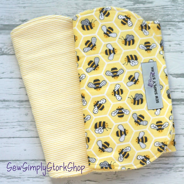 Bee Theme Burp Cloths | Bee Theme Baby Shower | Honeybee Nursery | Honeybee Gift | Ba-bee Burp Cloths | Bee Baby Gift | Bumble Bee Nursery