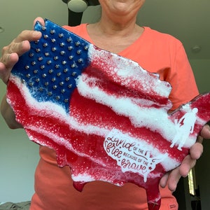 Land of the Free Because of the Brave Plaque 10&quot;x13&quot;