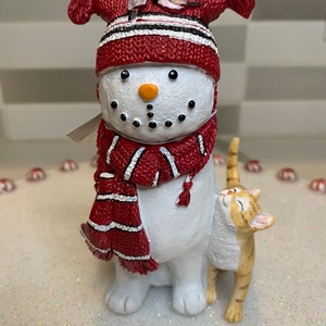 Dog & Cat Snowman Peppermint Lazy Susan