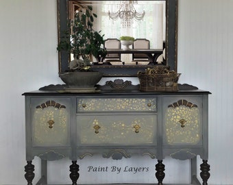 SOLD.   This Vintage Buffet, Sideboard, Jacobean buffet has been sold but is shown as an example of my work.