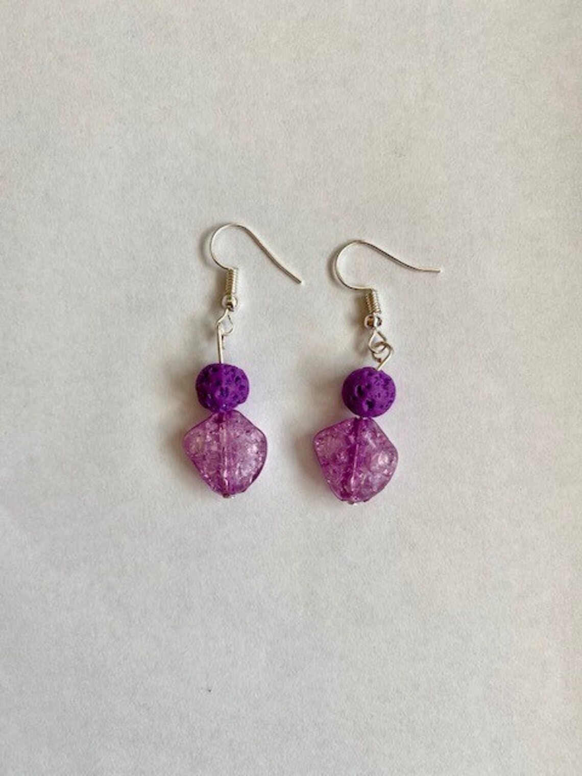 Purple Drop Earrings For Pierced Ears | Etsy