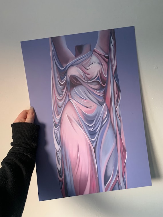 Woman Draped in Silk A3 Print Etsy
