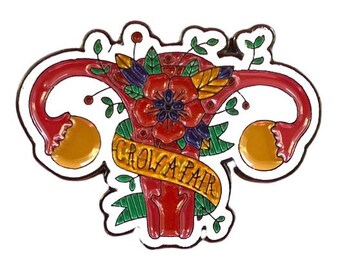 Grow a Pair Uterus Ovaries Pin Lapel Badge Collector Girl Power Empowerment Woman Mujeres Women Mulheres Vrouw Flower Botanical Feminist