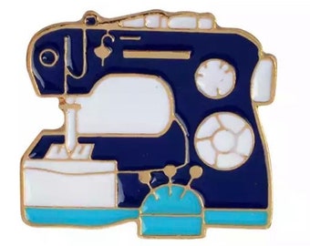 Blue Sewing Machine Pin Máquina de Coser Sew Pin Collector Seamstress Tailor Sew Lovers Gift