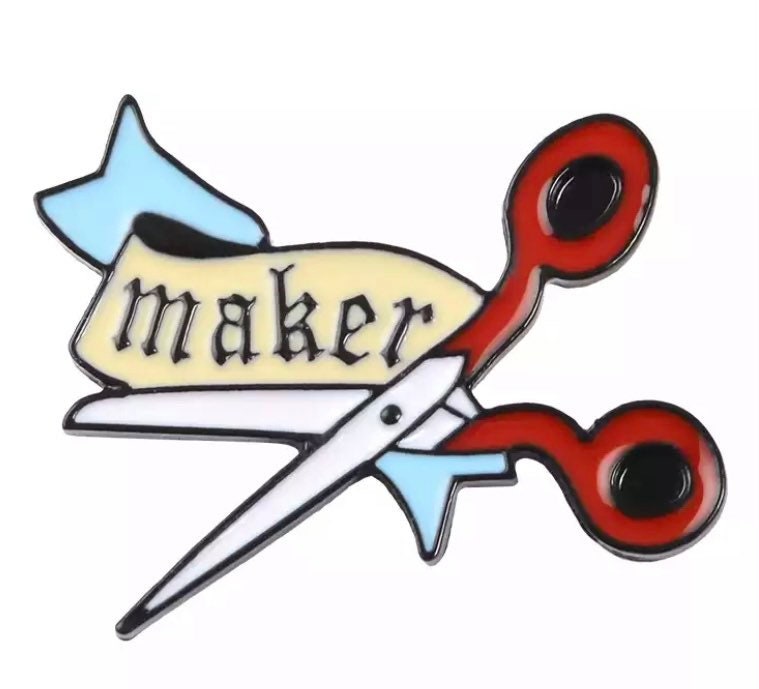 Craft Lovers Maker Pin Pair of Scissors Crafters DIY