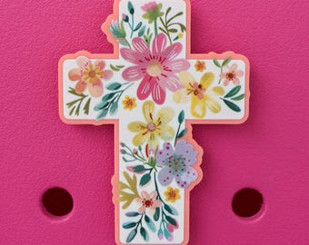 Floral Cross Bogg Bag or Simply Southern Tote Charm Accessory