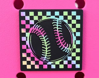 Colorful Baseball / Softball Bogg Bag or Simply Southern Tote Charm Accessory