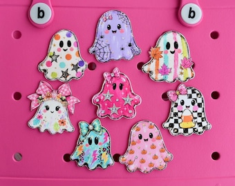Trendy Ghost Bogg Bag or Simply Southern Tote Charm Accessory | Cute Halloween | Summerween