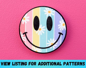 Floral Happy Face Bogg Bag or Simply Southern Tote Charm Accessory