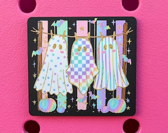 Clothespin Ghost Bogg Bag or Simply Southern Tote Charm Accessory | Cute Halloween | Summerween