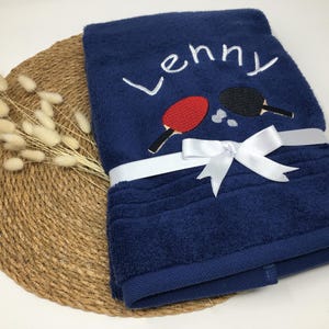 Guest towel / hand towel / bath towel 500 g/meter table tennis sport 04 name embroidery embroidery personalized tabletennis image 2