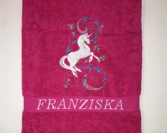 Unicorn 06 Pegasus Guest Towel/Hand Towel/Bath Towel/Bath Towel 470-500 g/Meter Unicorn Fairy Tale Name Personalized Embroidery Embroidery