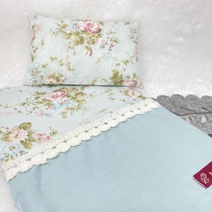 Miniatuur poppenhuis poppenbeddengoed poppenbedsprei voor Barbie BJD poppen dekbed beddengoed kussen mini poppenbed kant biologisch katoen