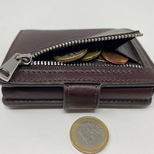 Cartera de hombre de piel auténtica de alta calidad con deslizador emergente para tarjetas de crédito, cartera de piel de vaca de calidad, cartera inteligente con grabado