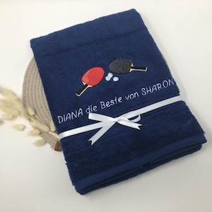 Guest towel / hand towel / bath towel 500 g/meter table tennis sport 04 name embroidery embroidery personalized tabletennis image 6