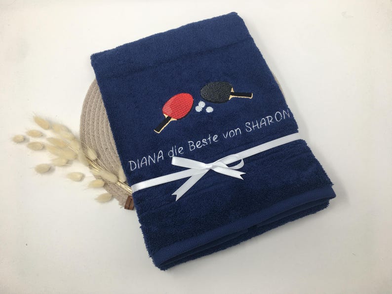 Guest towel / hand towel / bath towel 500 g/meter table tennis sport 04 name embroidery embroidery personalized tabletennis image 6