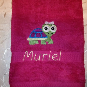 Guest towel/hand towel/shower towel 500 g/meter Turtle Turtle 02 Name Embroidery Personalized image 4