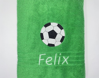 Towel / Bath Towel / Guest Towel / Beach Towel 500 g/meter Sport Football SOCCER Football Goal Fitness Name Embroidered Embroidery Embroidery