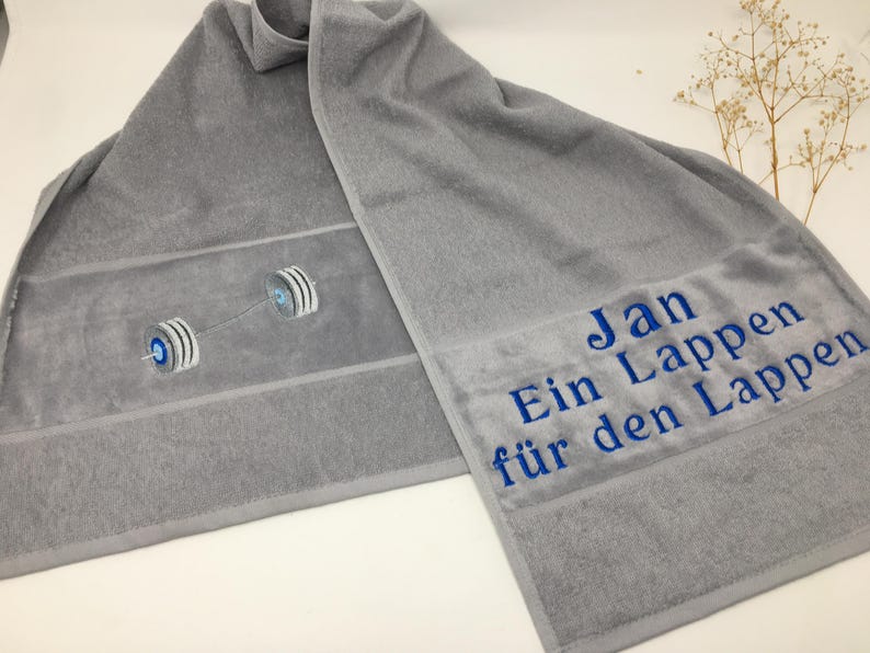 30 x 110 cm Sports Towel, Gym Towel, Neck Towel, 420 g/meter, Personalized, Sports, Dumbbells, Barbell, Weightlifting, Embroidery, Fitness image 7