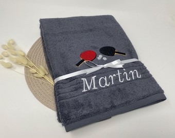 Guest towel / hand towel / bath towel 500 g/meter table tennis sport 04 name embroidery embroidery personalized tabletennis