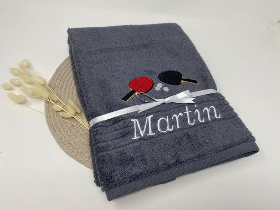 Gästetuch / Handtuch / Duschtuch 500 g/m Tischtennis Sport 04 Name Stickerei Bestickung Personalisiert Tabletennis