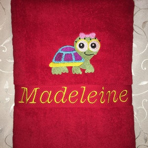 Guest towel/hand towel/shower towel 500 g/meter Turtle Turtle 02 Name Embroidery Personalized image 8