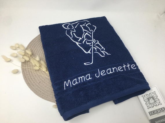Ice Hockey Eishockey Handtuch Duschtuch Gästetuch 500 g/m Fitness Sport Personalisiert Name Bestickung Stickerei Towel Fitness Sporttuch