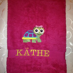 Guest towel/hand towel/shower towel 500 g/meter Turtle Turtle 02 Name Embroidery Personalized image 9