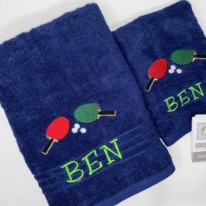 Guest towel / hand towel / bath towel 500 g/meter table tennis sport 04 name embroidery embroidery personalized tabletennis image 14