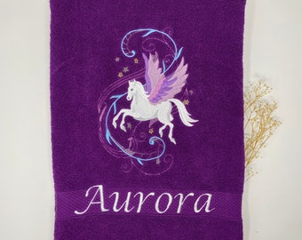 Unicorn 06 Pegasus towel / shower towel / bath towel 470-500 g/meter Unicorn name embroidered embroidery personalized horse horses