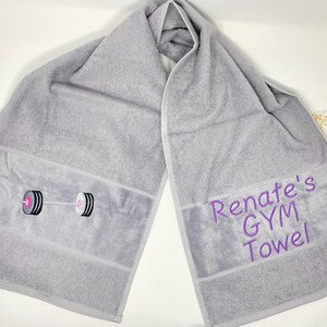 30 x 110 cm Sports Towel, Gym Towel, Neck Towel, 420 g/meter, Personalized, Sports, Dumbbells, Barbell, Weightlifting, Embroidery, Fitness image 3