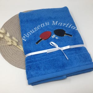 Guest towel / hand towel / bath towel 500 g/meter table tennis sport 04 name embroidery embroidery personalized tabletennis image 3