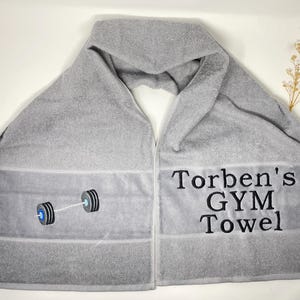 30 x 110 cm Sports Towel, Gym Towel, Neck Towel, 420 g/meter, Personalized, Sports, Dumbbells, Barbell, Weightlifting, Embroidery, Fitness image 12