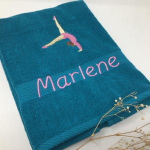 Acrobatic Gymnastics Hand Towel Bath Towel Guest Towel 470/500 g/meter Personalized Sport Gymnastics Gymnast Yoga Name Embroidery Fitness