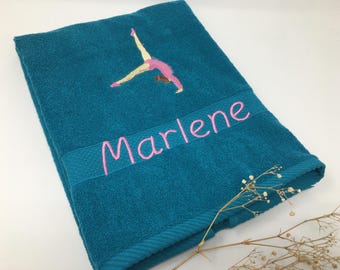 Asciugamano da ginnastica acrobatica, asciugamano da bagno, asciugamano per ospiti, 470/500 g/metro, personalizzato, sportivo, ginnastica, ginnasta, yoga, nome, ricamo, fitness