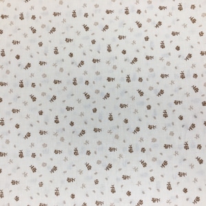0.5 m beige brown flowers little flowers scattered flowers fabrics decorative fabric decorative children&#39;s fabric children&#39;s fabric 100% cotton cotton fabric