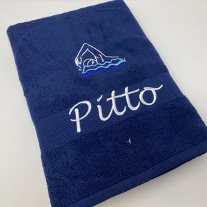 Towel Bath Towel Personalized Sport Athletics Swimming Swimming Swimmer Name Embroidery Embroidery Fitness