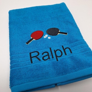 Guest towel / hand towel / bath towel 500 g/meter table tennis sport 04 name embroidery embroidery personalized tabletennis image 7