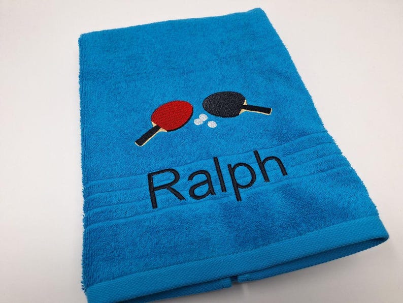 Guest towel / hand towel / bath towel 500 g/meter table tennis sport 04 name embroidery embroidery personalized tabletennis image 7