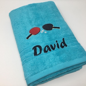 Guest towel / hand towel / bath towel 500 g/meter table tennis sport 04 name embroidery embroidery personalized tabletennis image 5