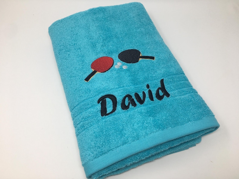 Guest towel / hand towel / bath towel 500 g/meter table tennis sport 04 name embroidery embroidery personalized tabletennis image 5