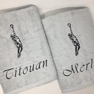 Toalla de balonmano, toalla de baño, toalla de invitados, 470/500 g/m², toalla personalizada con bordado de nombre para jugador de balonmano, deporte y fitness.