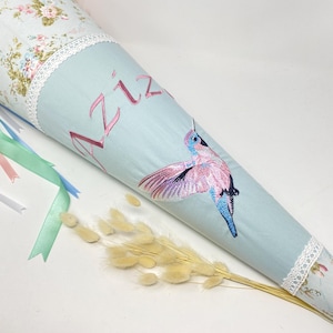 School cone hummingbird bird school cone embroidery name girl fabric school start school child school enrollment sugar cone school start embroidery embroidery