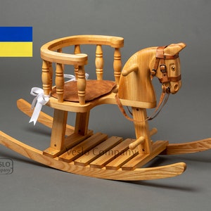 Christmas Rocking Horse - Traditional Wooden Rocking Horse - Baby Wood Rocking Horse for Christmas - Birthday Rocking Horse Toy - HANDMADE