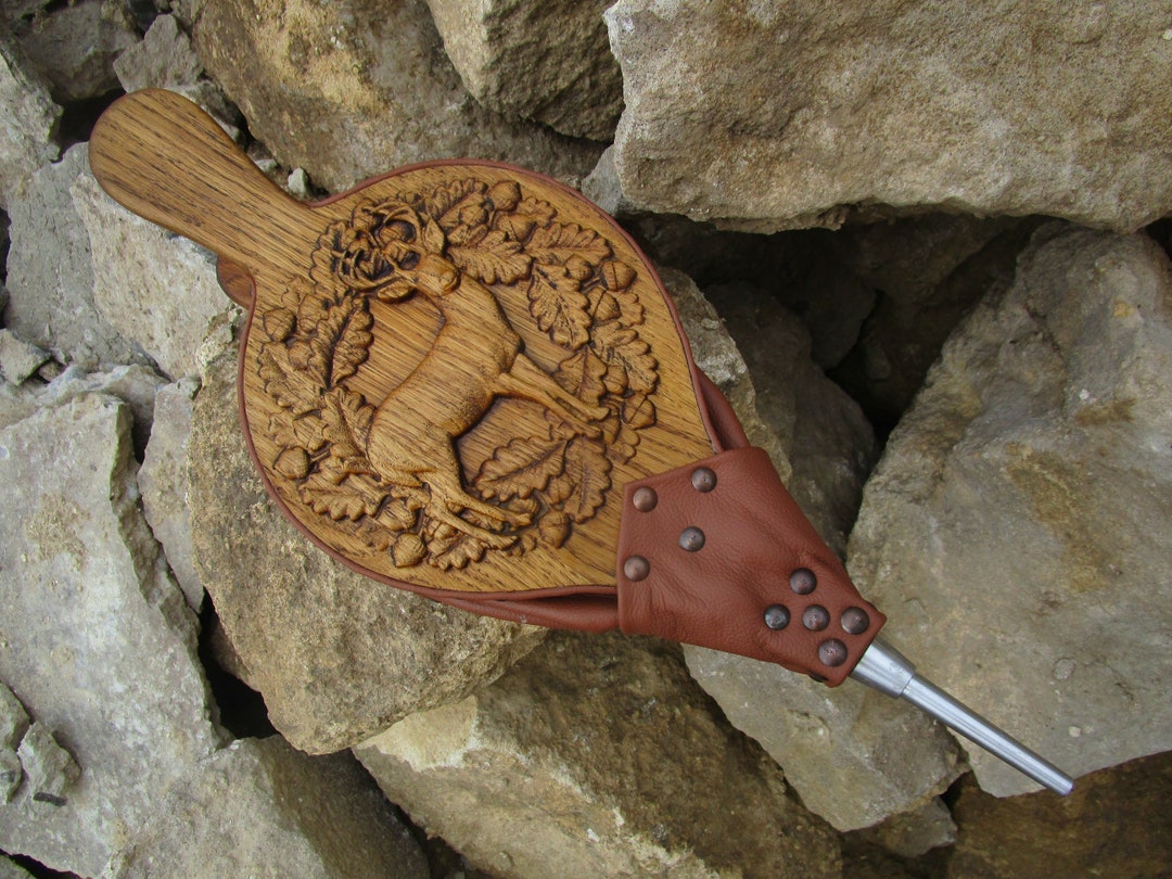 Solid Oak Wood Carved Fireplace Bellows Fireplace Decor Etsy