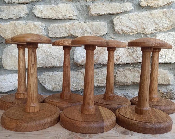 Mythorjan Supporto Per Elmetto In Legno, Espositore Da Tavolo 21 Pollici - Nero, Per Motociclette E Collezioni