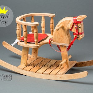 Wooden Rocking Horse - Birthday Baby Rocking Horse - High-quality Wood Rocking Horse Chair - Eco-friendly Kids Toys - Baby Riding Horse Toy
