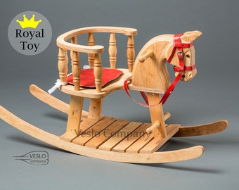 Wooden Rocking Horse - Birthday Baby Rocking Horse - High-quality Wood Rocking Horse Chair - Eco-friendly Kids Toys - Baby Riding Horse Toy