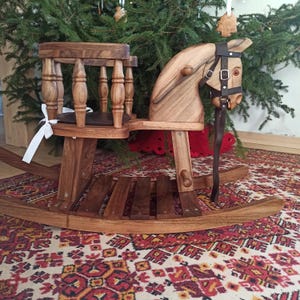 Wooden Rocking Horse - Birthday Baby Rocking Horse - High-quality Wood Rocking Horse Chair - Eco-friendly Kids Toys - Baby Riding Horse Toy